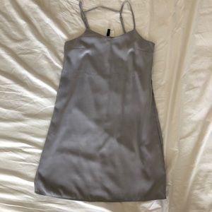 Silver silky mini dress
